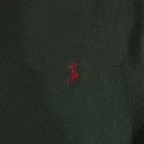 New Vintage Polo Ralph Lauren Mens Size XL The Pima Sweater Green V-Neck Cotton - Picture 6 of 13